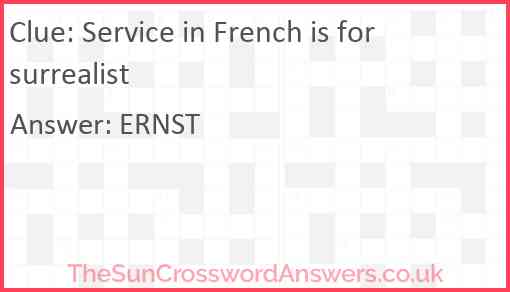 Service in French is for surrealist Answer
