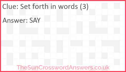 Set forth in words (3) Answer