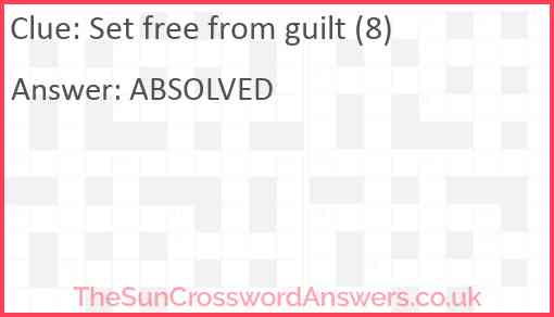 Set free from guilt (8) Answer