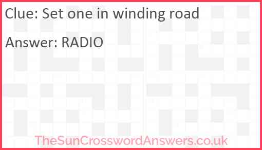 Set one in winding road Answer