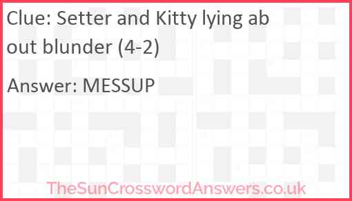 Setter and Kitty lying about blunder (4-2) Answer