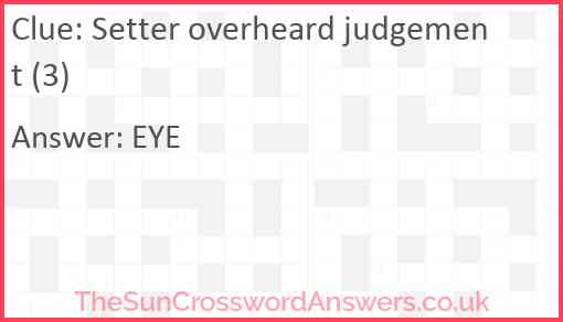 Setter overheard judgement (3) Answer