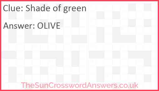 Shade of green Answer