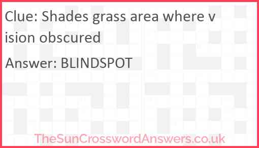 Shades grass area where vision obscured Answer