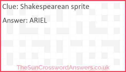 Shakespearean sprite Answer