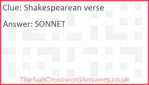 Shakespearean verse Answer
