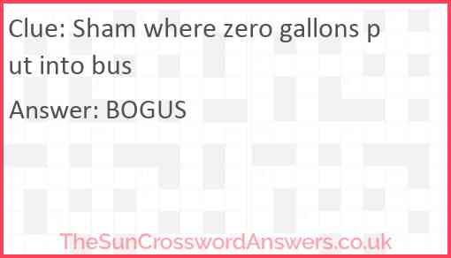 Sham where zero gallons put into bus Answer