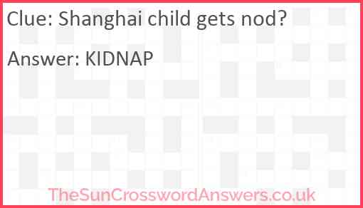 Shanghai child gets nod? Answer