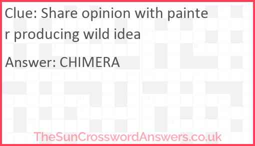 Share opinion with painter producing wild idea Answer