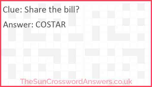 Share the bill? Answer