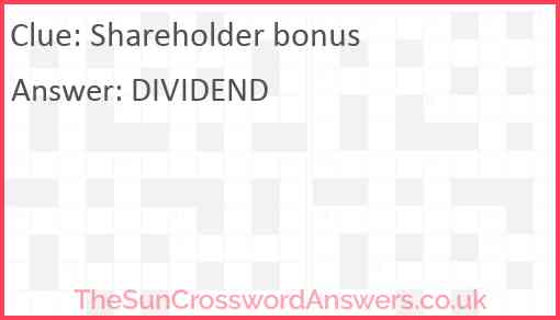 Shareholder bonus Answer