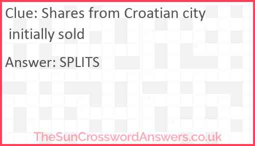 Shares from Croatian city initially sold Answer