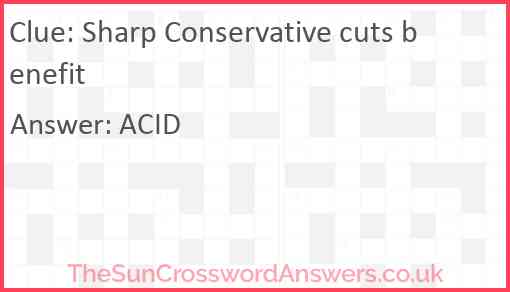 Sharp Conservative cuts benefit Answer