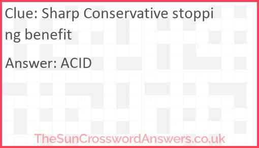 Sharp Conservative stopping benefit Answer