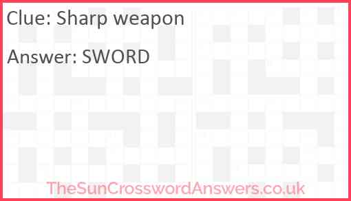 Sharp weapon Answer