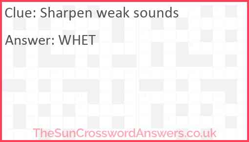 Sharpen weak sounds Answer