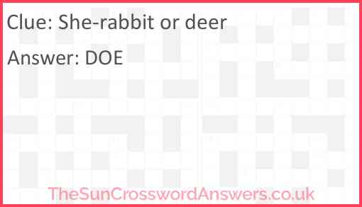 She-rabbit or deer Answer