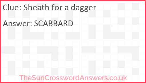 Sheath for a dagger Answer