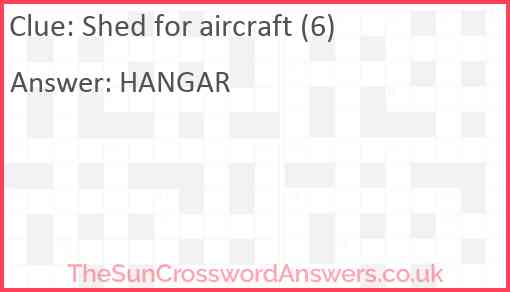 Shed for aircraft (6) Answer