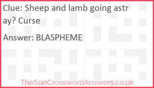 Sheep and lamb going astray? Curse Answer