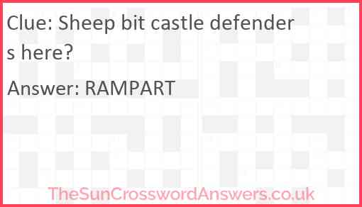 Sheep bit castle defenders here? Answer