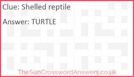 Shelled reptile Answer