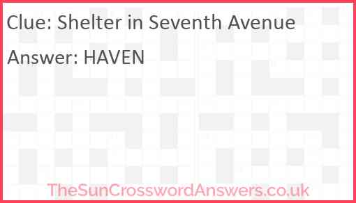 Shelter in Seventh Avenue Answer