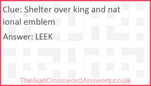 Shelter over king and national emblem Answer