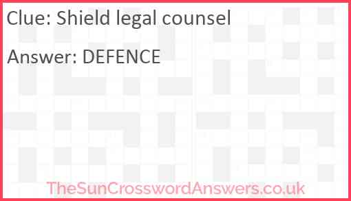 Shield legal counsel Answer