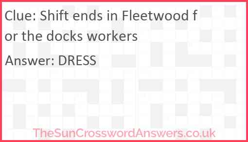 Shift ends in Fleetwood for the docks workers Answer