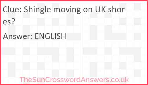 Shingle moving on UK shores? Answer