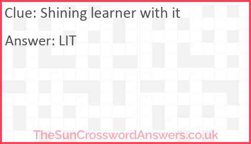 Shining learner with it Answer