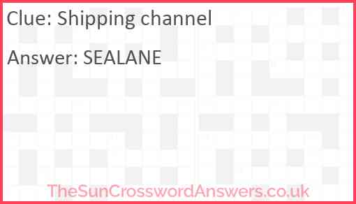 Shipping channel Answer