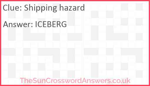 Shipping hazard Answer