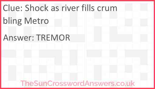 Shock as river fills crumbling Metro Answer