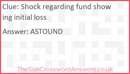 Shock regarding fund showing initial loss Answer