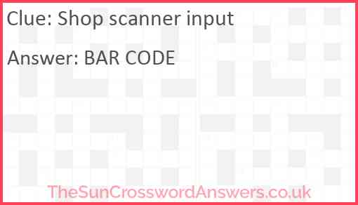Shop scanner input Answer