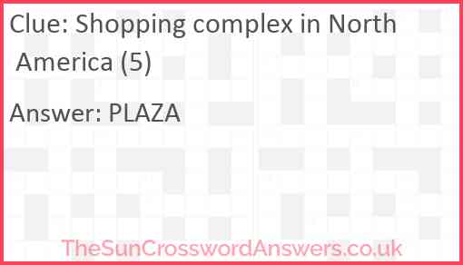 Shopping complex in North America (5) Answer