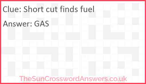 Short cut finds fuel Answer