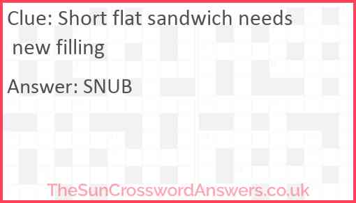 Short flat sandwich needs new filling Answer