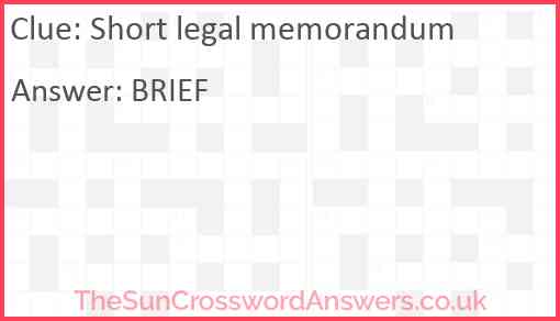 Short legal memorandum Answer