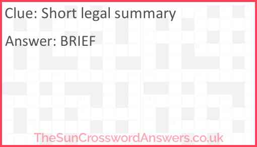 Short legal summary Answer