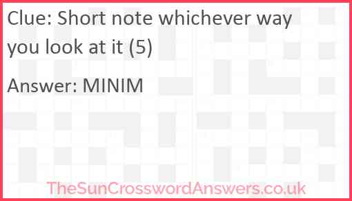 Short note whichever way you look at it (5) Answer