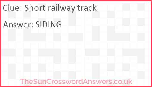 Short railway track Answer