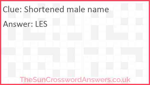 Shortened male name Answer