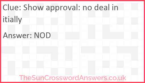 Show approval: no deal initially Answer
