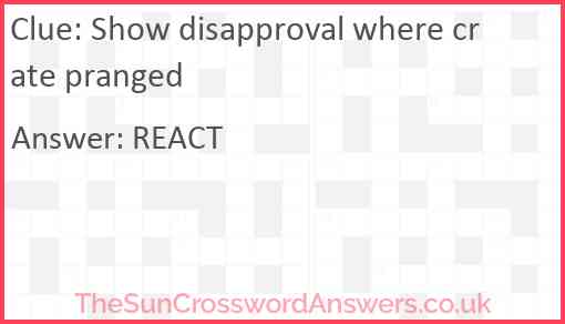 Show disapproval where crate pranged Answer