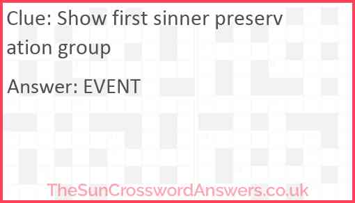 Show first sinner preservation group Answer