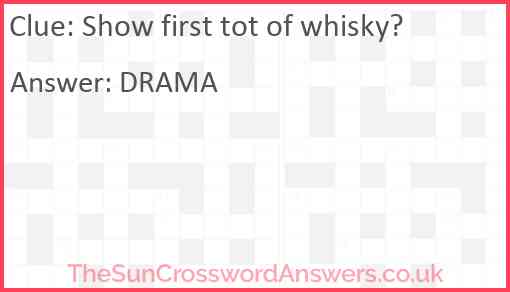 Show first tot of whisky? Answer