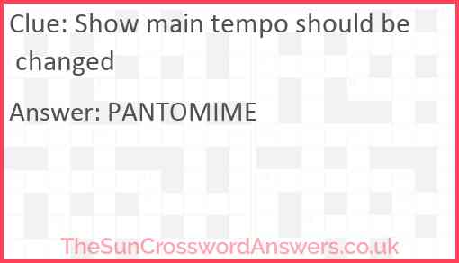 Show main tempo should be changed Answer